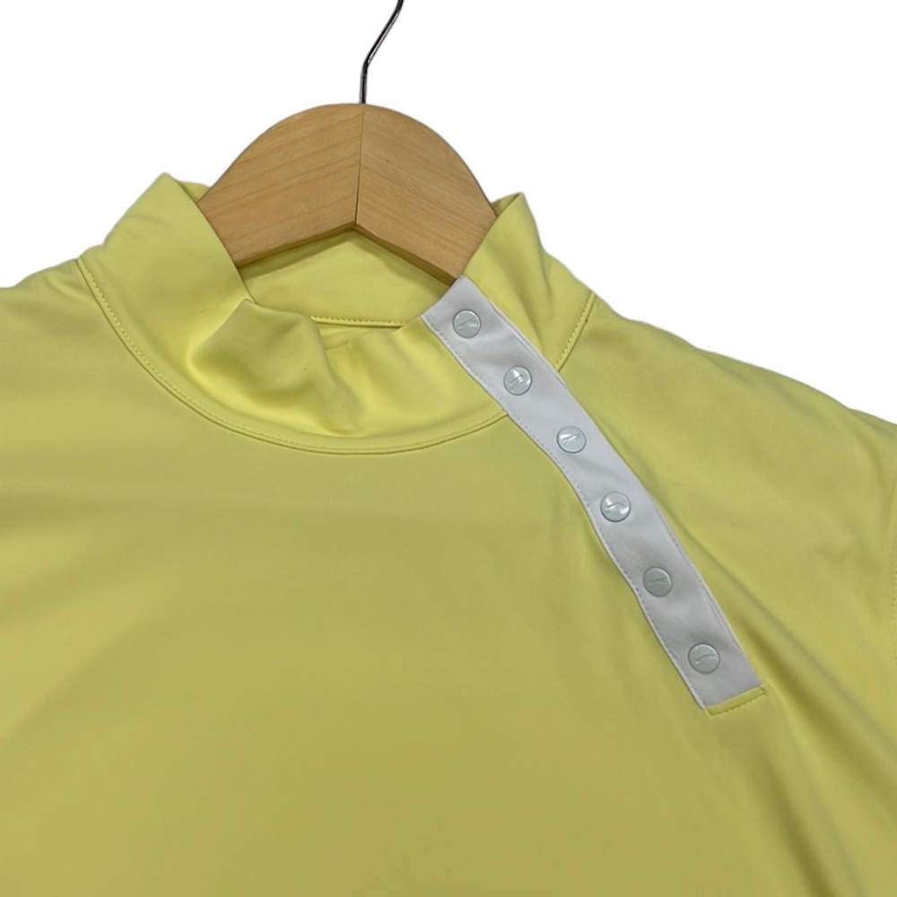 Slazenger Yellow Golf Performance Snap Detail Short Sleeve Top Size XL - Picture 4 of 9